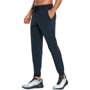 CRZ YOGA 4-Way Stretch Athletic Joggers for Men 28″ – Track Golf Gym Workout Hiking Pants with Pockets(True Navy)