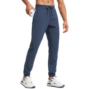CRZ YOGA 4-Way Stretch Athletic Joggers for Men 30″/32″ – Track Golf Gym Workout Hiking Pants with Pockets(Electric Blue)
