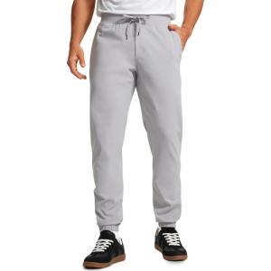 CRZ YOGA 4-Way Stretch Athletic Joggers for Men 30″/32″ – Track Golf Gym Workout Hiking Pants with Pockets(Gull Gray)