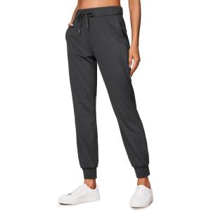 CRZ YOGA 4-Way Stretch Workout Joggers for Women 28″ – Casual Travel Athletic Pants with Pockets(Ink Gray)