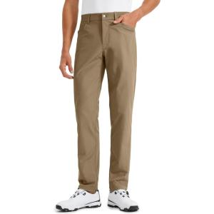 CRZ YOGA All Day Comfy 5-Pocket Golf Pants for Men – 28″/30″/32″/34″ Quick Dry Lightweight Casual Work Stretch Trousers(Artifact Brown)