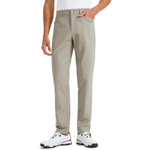 CRZ YOGA All Day Comfy 5-Pocket Golf Pants for Men – 28″/30″/32″/34″ Quick Dry Lightweight Casual Work Stretch Trousers(Khali Barley)
