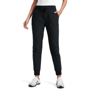 CRZ YOGA All Day Comfy Joggers for Women Golf Work Casual Hiking Travel Pants with Pockets(Black)