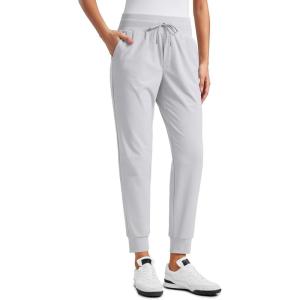 CRZ YOGA All Day Comfy Joggers for Women Golf Work Casual Hiking Travel Pants with Pockets(Platinum Grey)