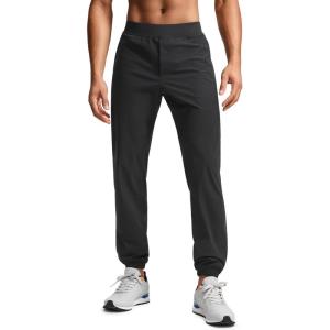 CRZ YOGA Athletic Joggers for Men 31″ – Lightweight Running Training Pants with Zip Pockets and Ankle Zippers(Ink Gray)