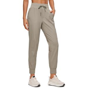 CRZ YOGA Athletic Joggers for Women 27.5″ – Lightweight Travel Outdoor Hiking Pants with Pockets(Cliff Ash)