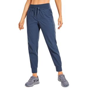 CRZ YOGA Athletic Joggers for Women 27.5″ – Lightweight Travel Outdoor Hiking Pants with Pockets(Nubei Blue)