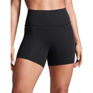 CRZ YOGA Butterbreeze Athletic Biker Shorts 4” – High Waisted Workout Gym Volleyball Running Yoga Tummy Control Womens(Black)