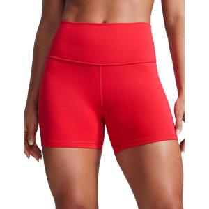 CRZ YOGA Butterbreeze Athletic Biker Shorts 4” – High Waisted Workout Gym Volleyball Running Yoga Tummy Control Womens(Deep Red)