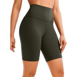 CRZ YOGA Butterluxe Biker Shorts 8″ – High Waisted Gym Workout Running Volleyball Spandex Yoga Womens(Olive Green)