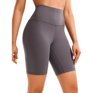 CRZ YOGA Butterluxe Biker Shorts 8″ – High Waisted Gym Workout Running Volleyball Spandex Yoga Womens(Tornado Grey)