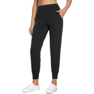 CRZ YOGA Butterluxe High Waisted Joggers for Women 27″ – Buttery Soft Yoga Lounge Workout Leggings Pants with Pockets(Black)
