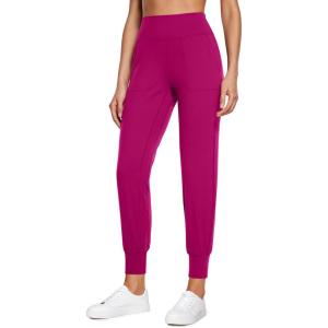 CRZ YOGA Butterluxe High Waisted Joggers for Women 27″ – Buttery Soft Yoga Lounge Workout Leggings Pants with Pockets(Magenta Purple)