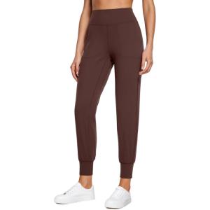 CRZ YOGA Butterluxe High Waisted Joggers for Women 27″ – Buttery Soft Yoga Lounge Workout Leggings Pants with Pockets(Taupe)