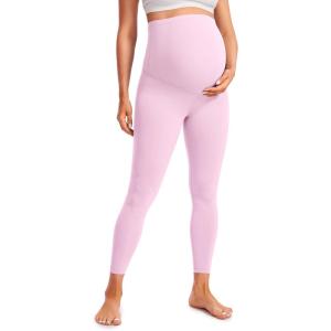 CRZ YOGA Butterluxe Maternity Leggings 25″ – Over The Belly Buttery Soft Workout Activewear Yoga Womens Pregnancy Pants(Vita Pink)