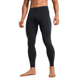 CRZ YOGA Butterluxe Yoga Leggings for Men 27″ – Buttery Soft Yoga Workout Running Tights Pants with Pockets(Black)