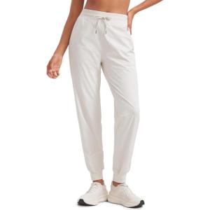 CRZ YOGA Casual Workout Jogger for Women 28.5″ – Tapered Lightweight Stretch Athletic Outdoor Pants with Pockets(Milky White (Bone))