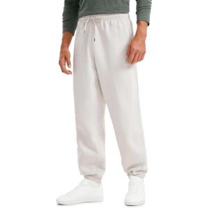 CRZ YOGA Cotton Fleece Lined Relaxed Sweatpants for Men 32″ – Loose Lounge Casual Bottom Sweat Pants with Zipper Pocket(Milky White (Bone))