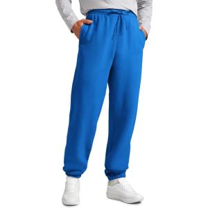 CRZ YOGA Cotton Fleece Lined Relaxed Sweatpants for Men 32″ – Loose Lounge Casual Bottom Sweat Pants with Zipper Pocket(Sparkle Blue)