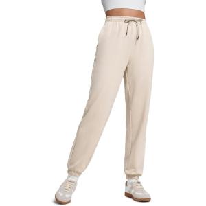 CRZ YOGA Fleece Sweatpants Women Cotton Joggers High Waisted Lounge Casual Travel Elastic Bottom Pants with Pockets(Mojave Tan)