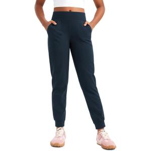 CRZ YOGA Girls Butterlift Athletic Joggers – Active Running Casual Lounge High Waist Pants with Pockets Kid Teen(Twilight Blue)