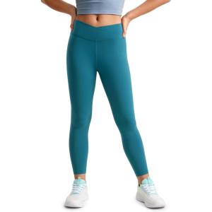 CRZ YOGA Girls Butterluxe Crossover Waist Yoga Leggings – Athletic Sports Casual Pants V Cross Tights Kids Teen(Borealis Green)