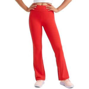 CRZ YOGA Girls Butterluxe High Waist Yoga Flare Leggings – Dance Casual Athletic Pants Bell Bottoms Bootcut Kids Teen(Deep Red)