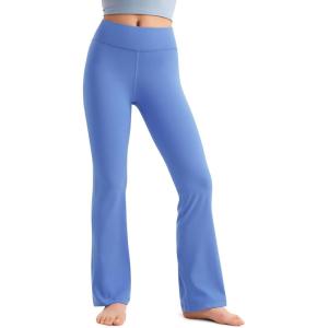 CRZ YOGA Girls Butterluxe High Waist Yoga Flare Leggings – Dance Casual Athletic Pants Bell Bottoms Bootcut Kids Teen(Wild Indigo)