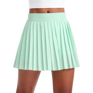 CRZ YOGA Girls Feathery-Fit Soft Athletic Pleated Skirts – Tennis School Casual Skorts with Pockets Liner Kids Teen(Mint Moment)