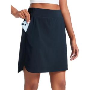 CRZ YOGA Golf Skirts for Women 18” High Waisted A Line Athletic Casual Tennis Skort with Shorts Pockets(True Navy)