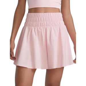 CRZ YOGA High Shirred-Waisted Tennis Skirts for Women – Mini Lined Golf Casual Athletic Flowy Skorts with Pockets(Strawberry Pink)