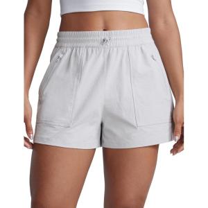 CRZ YOGA High Waisted Hiking Shorts for Women 3″ – Water Resistant Cargo for Athletic Travel Outdoor with Zip Pockets(Platinum Grey)