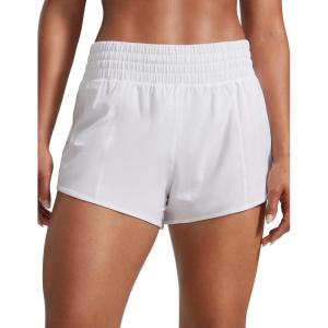 CRZ YOGA High Waisted Running Shorts for Women 2.5″ – Mesh Liner Quick Dry for Workout Sport Athletic with Zipper Pocket(White)