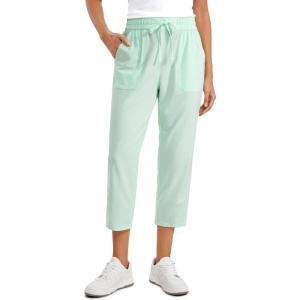 CRZ YOGA Lightweight Capri for Women 23″ Cropped Casual Lounge Work Athletic Travel Pants with Pockets Quick Dry Summer(Mint Moment)