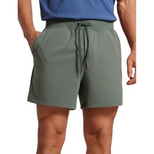 CRZ YOGA Men’s Four-Way Stretch Workout Shorts – 5” Soft Durable for Casual Athletic with Pockets(Grey Sage)