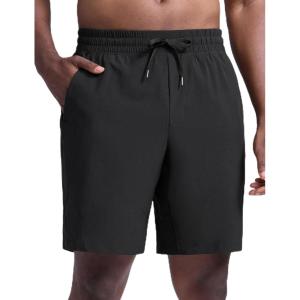 CRZ YOGA Men’s Linerless Workout Shorts 9” – Quick Dry for Running Sports Athletic Gym with Pockets(Black)