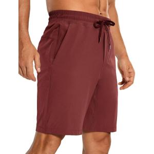 CRZ YOGA Men’s Linerless Workout Shorts 9” – Quick Dry for Running Sports Athletic Gym with Pockets(Savannah)
