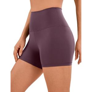 CRZ YOGA Naked Feeling Biker Shorts 4” – High Waist Yoga Workout Running Gym Spandex Womens(Arctic Plum)