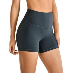 CRZ YOGA Naked Feeling Biker Shorts 4” – High Waist Yoga Workout Running Gym Spandex Womens(Melanite)