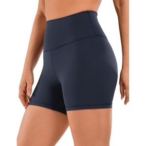 CRZ YOGA Naked Feeling Biker Shorts 4” – High Waist Yoga Workout Running Gym Spandex Womens(Navy)