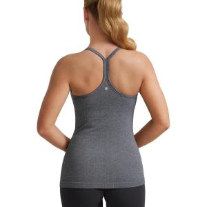 CRZ YOGA Seamless Workout Tank Tops for Women Racerback Athletic Camisole Sports Shirts with Built in Bra(Light Grey)