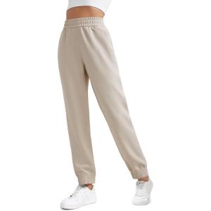 CRZ YOGA SoftAura Sweatpants Women Modal Joggers High Waisted Lounge Travel Casual Sweat Pants with Pockets Cinch Bottom(Mojave Tan)