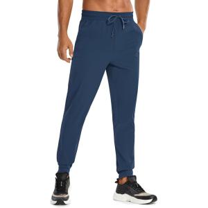 CRZ YOGA Stretch Workout Joggers for Men 29″/31″ – Lightweight Water Resistant Outdoor Workout Pants with Zip Pockets(Electric Blue)