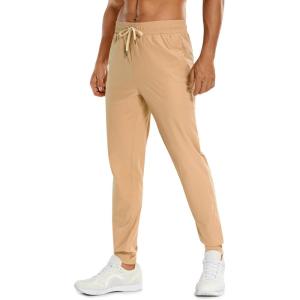 CRZ YOGA Stretch Workout Joggers for Men 29″/31″ – Lightweight Water Resistant Outdoor Workout Pants with Zip Pockets(Gully)