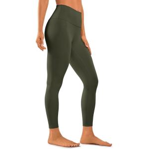 CRZ YOGA Women Naked Feeling Yoga Pants 25 Inches – 7/8 High Waisted Workout Leggings(Dark Olive)