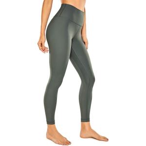CRZ YOGA Women Naked Feeling Yoga Pants 25 Inches – 7/8 High Waisted Workout Leggings(Grey Sage)