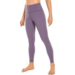 CRZ YOGA Women Naked Feeling Yoga Pants 25 Inches – 7/8 High Waisted Workout Leggings(Matt Purple)