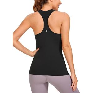 CRZ YOGA Women’s Butterluxe Yoga Workout Tank Tops Racerback Sleeveless Camisole Athletic Gym Shirts(Black)
