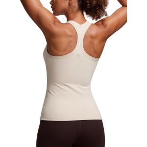 CRZ YOGA Women’s Butterluxe Yoga Workout Tank Tops Racerback Sleeveless Camisole Athletic Gym Shirts(Mojave Tan)