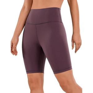 CRZ YOGA Women’s Naked Feeling Biker Shorts – 8 Inches High Waisted Yoga Workout Gym Running Spandex(Arctic Plum)